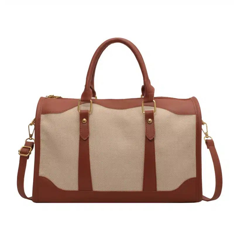 sac de style vintage en simili cuir marron