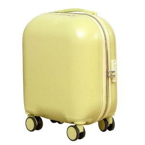 sac de voyage à roulettes de cabine jaune pour femme