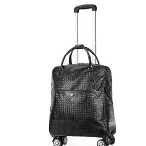 sac de voyage à roulettes pour femme en similicuir noir