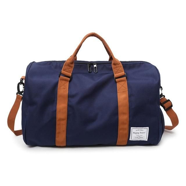 sac de voyage avec compartiment chaussures happy travel bleu marine