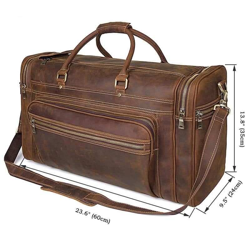 sac de voyage en cuir élégant pour homme