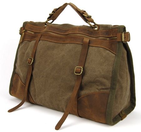 sac de voyage en cuir et toile homme