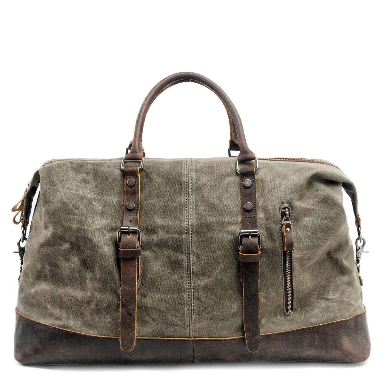 sac de voyage en cuir et toile