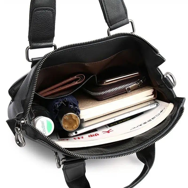 sac de voyage en cuir noir