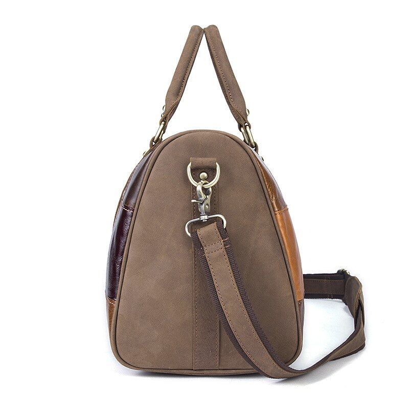 sac de voyage en cuir patchwork