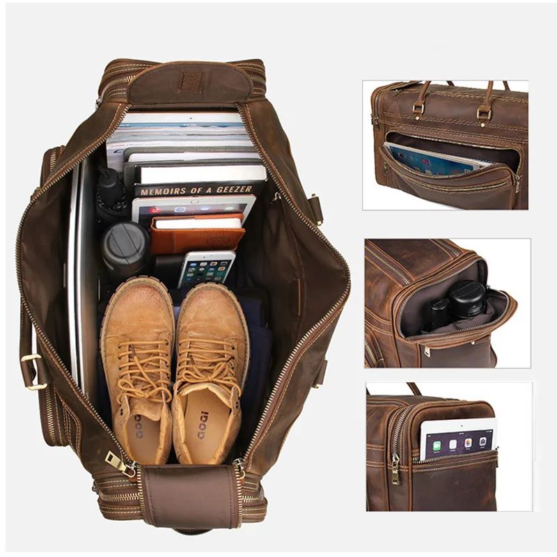 sac de voyage en cuir pour homme pratique
