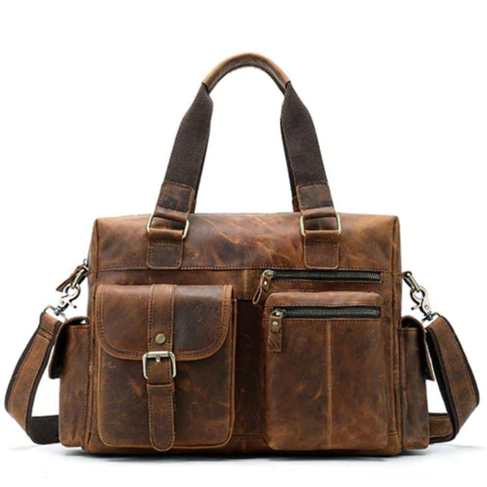 sac de voyage en cuir véritable