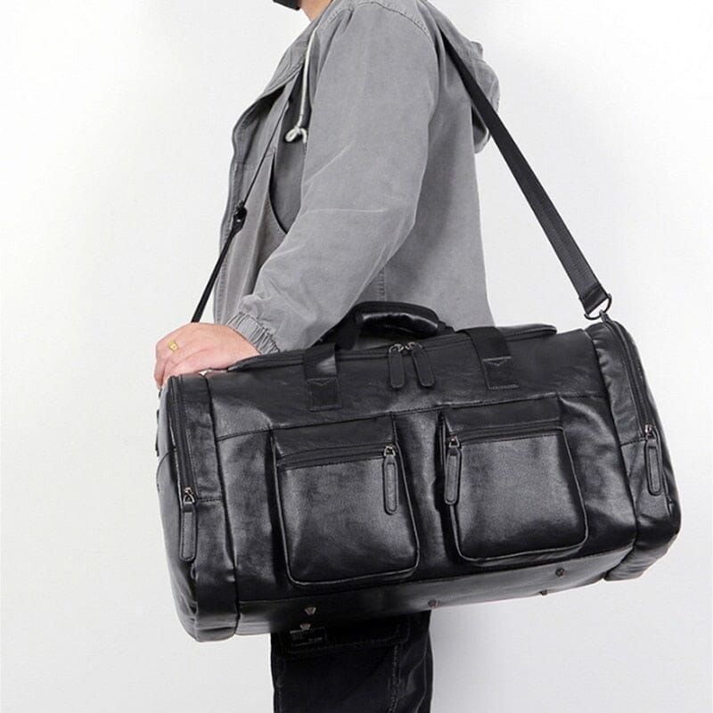 sac de voyage en cuir vintage