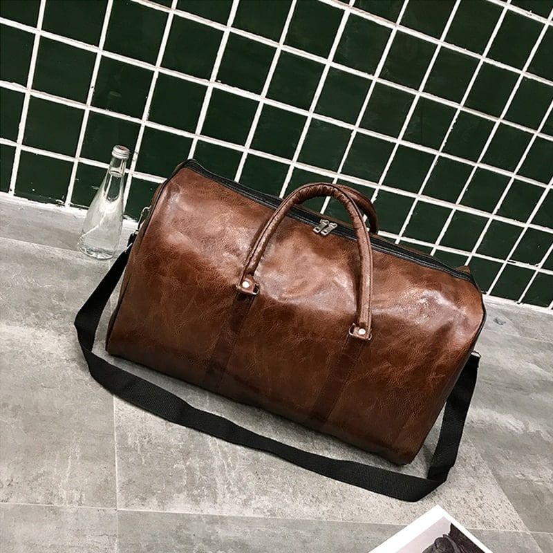 sac de voyage en simili cuir souple