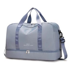 sac de voyage femme avec compartiment chaussures bleu ciel