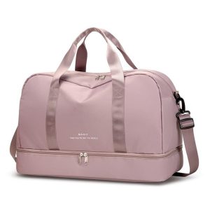 sac de voyage femme rose avec compartiment chaussures