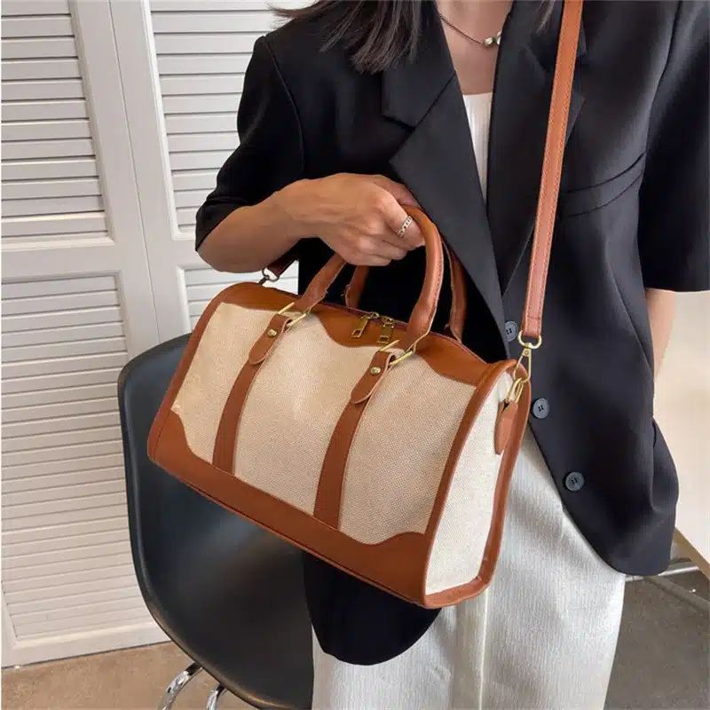 sac de voyage marron imperméable pour femme