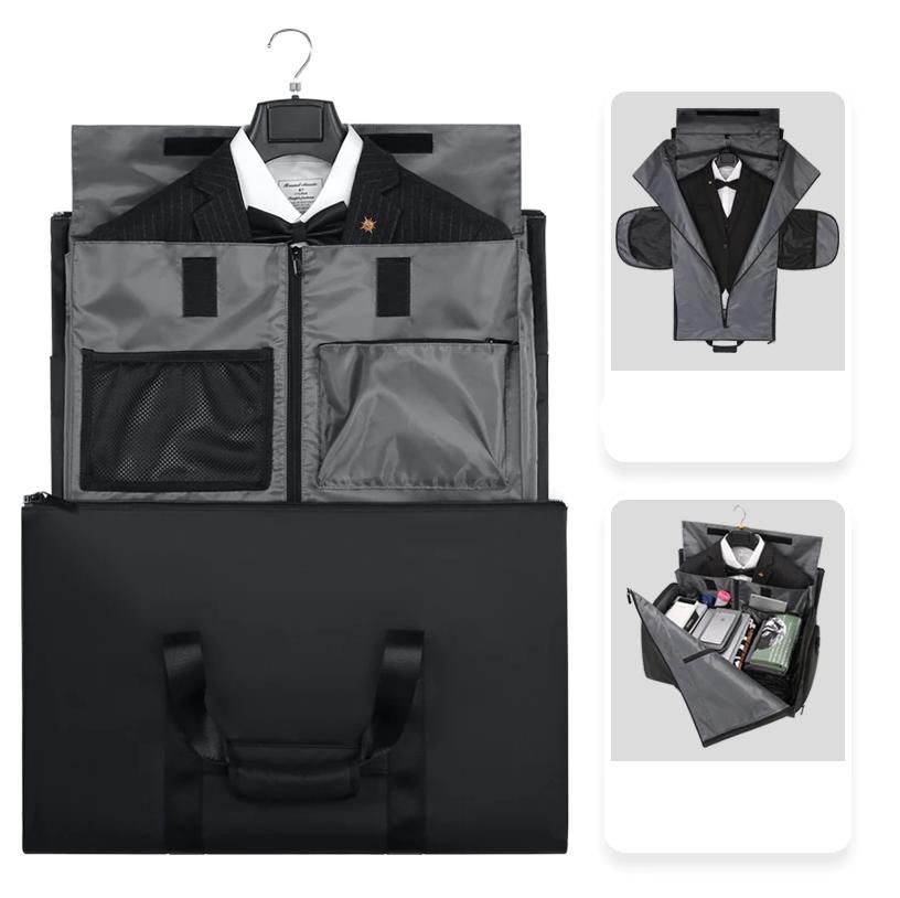 sac de voyage noir en tissu imperméable