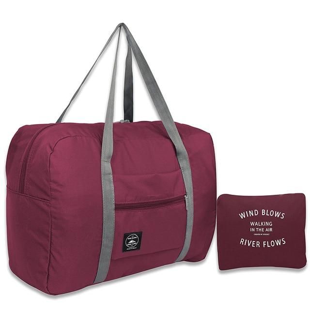 sac de voyage pliable "wind blow river flows" bordeaux