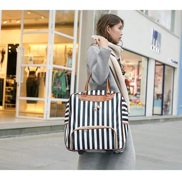 sac de voyage rayé pour femmes