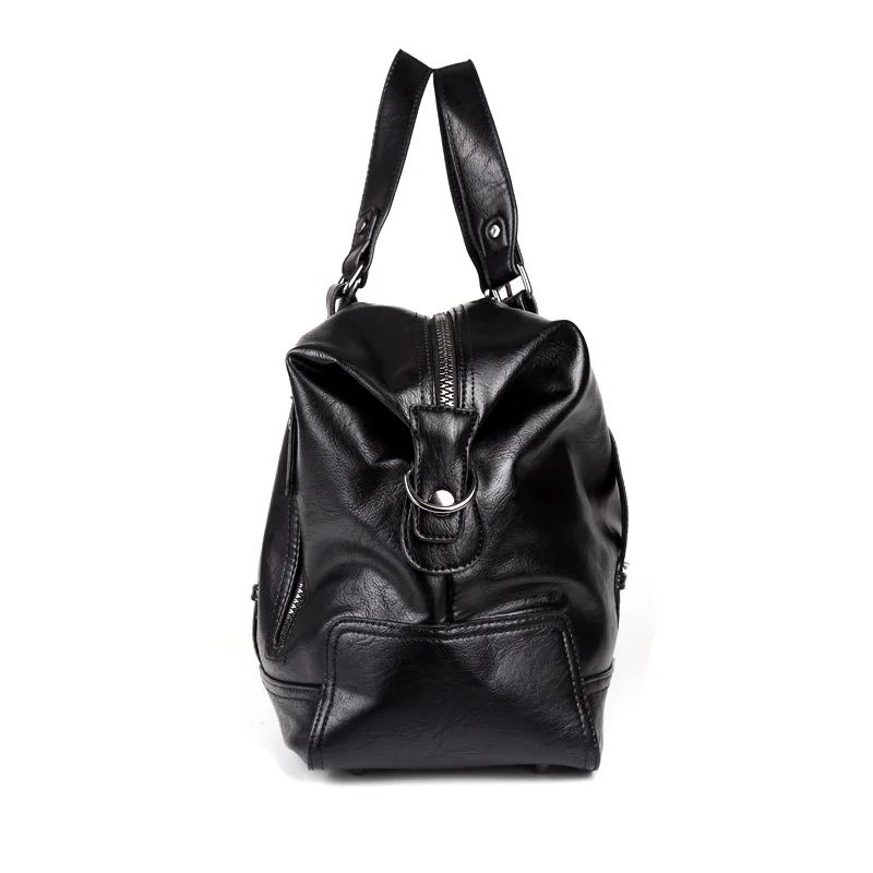 sac de voyage tendance simili cuir noir