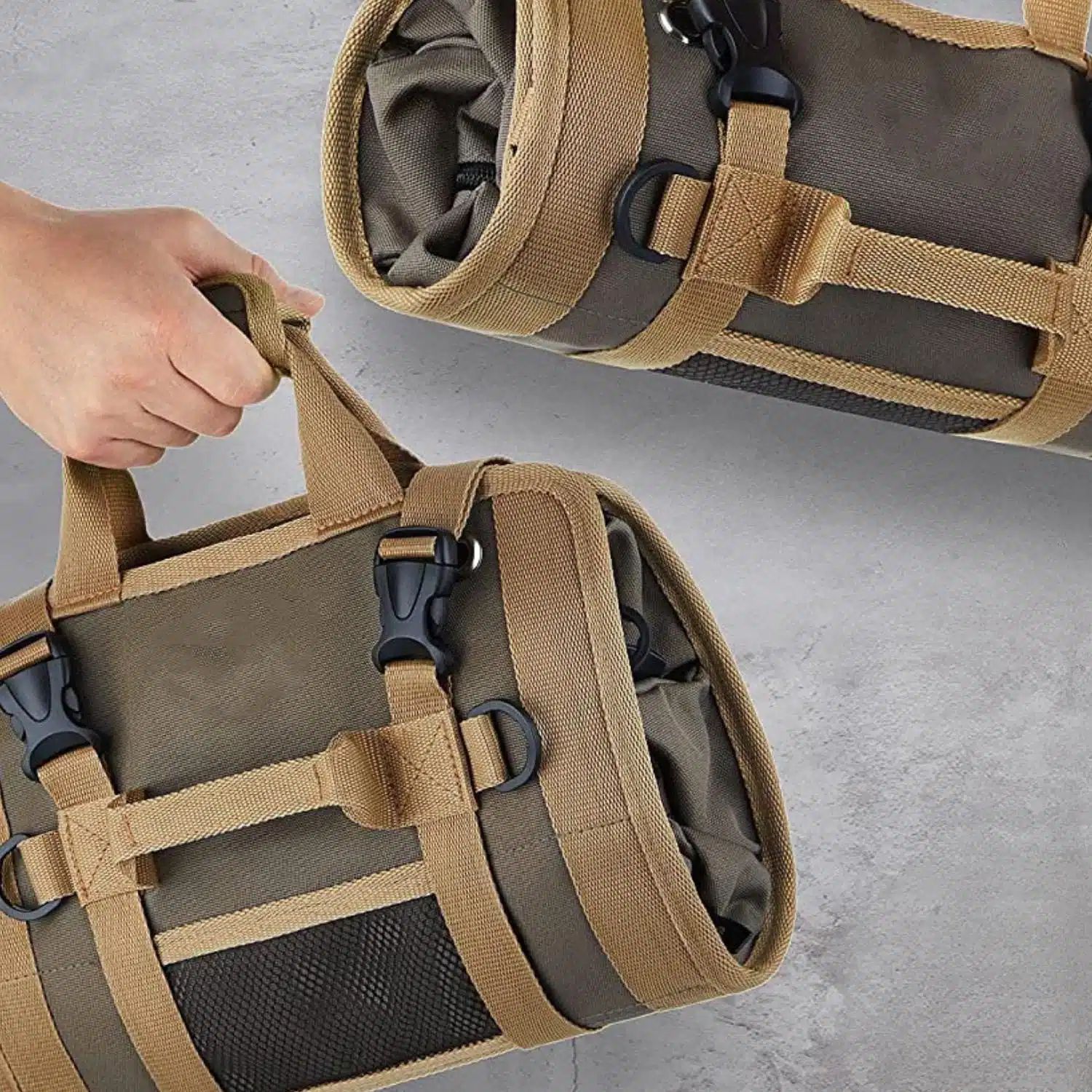 sac de voyage vert pour organiser vos outils