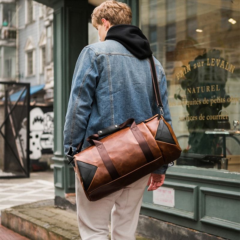 sac de voyage vintage homme à grande capacité