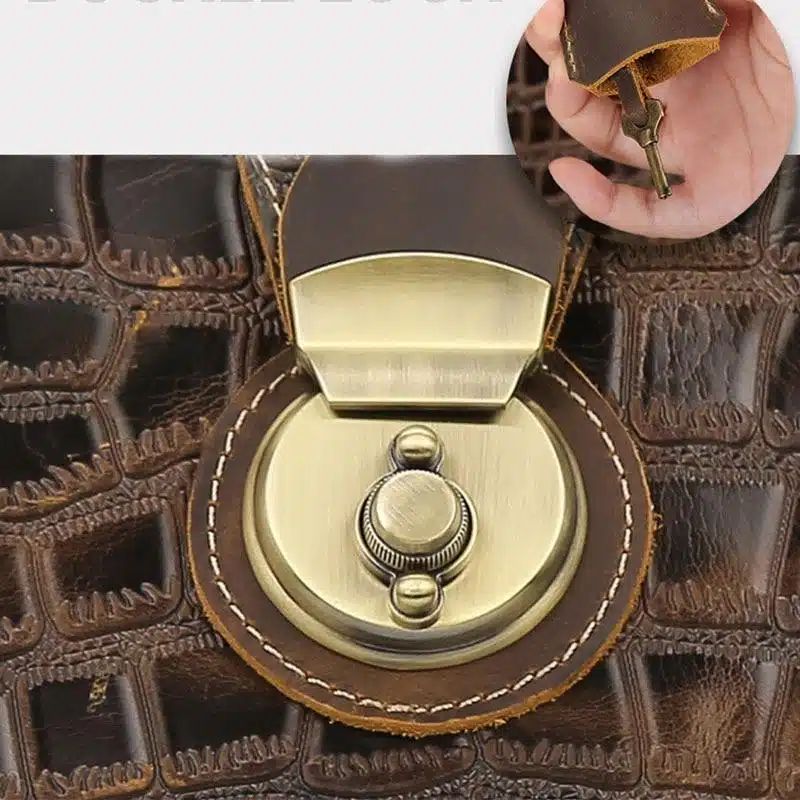 sac élégant en cuir écaille de crocodile