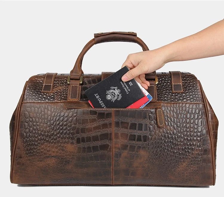 sac en cuir écaille de crocodile