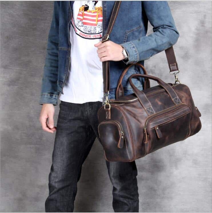 sac en cuir véritable style rétro luxueux
