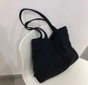 sac fourre-tout élégant en velours côtelé