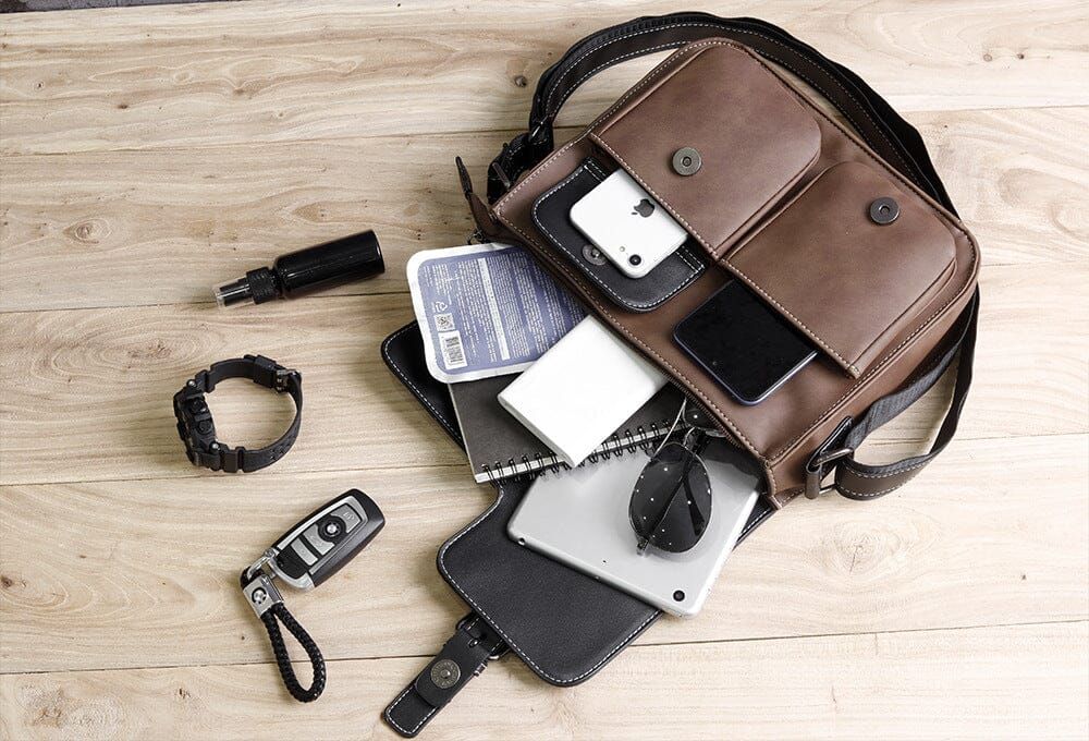 sac messenger en cuir vintage