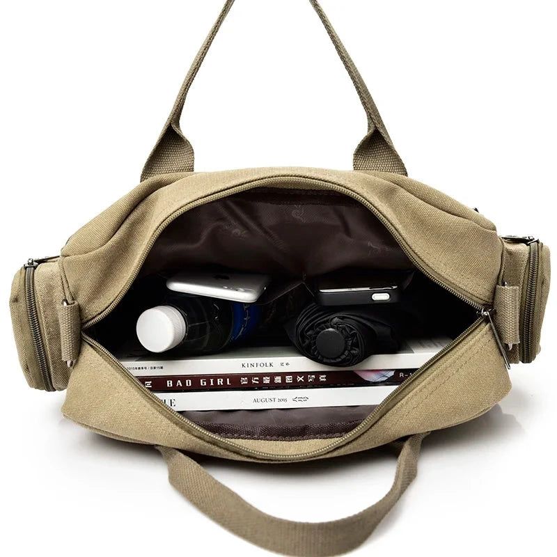 sac messenger homme en toile au style rétro