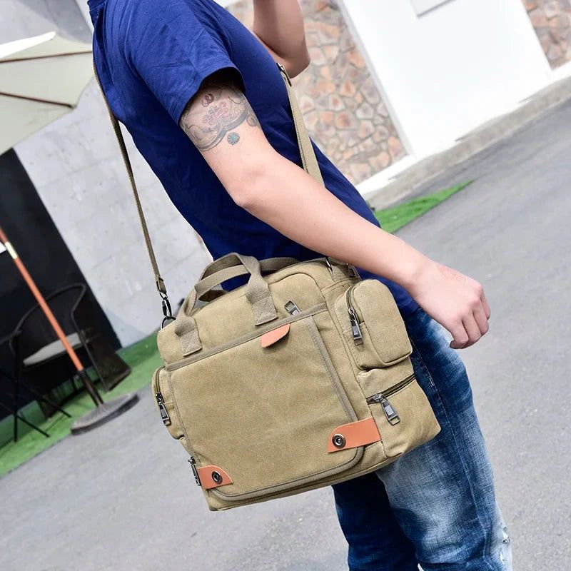sac messenger toile vintage pour homme