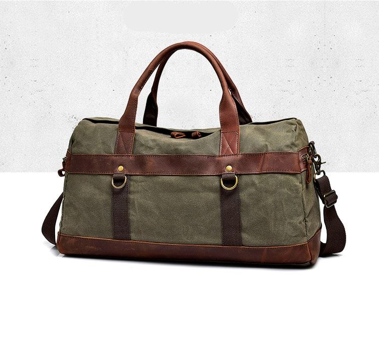 sac militaire vert en toile cirée