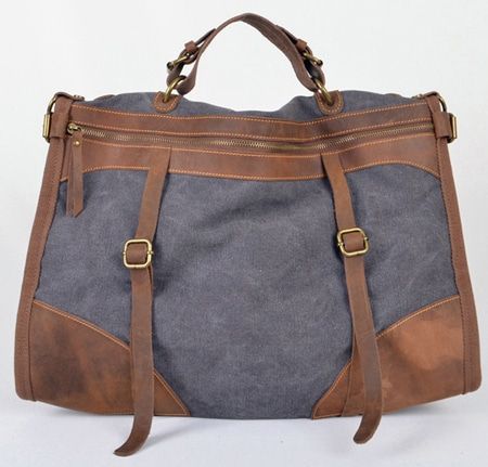 sac vintage homme en toile et cuir