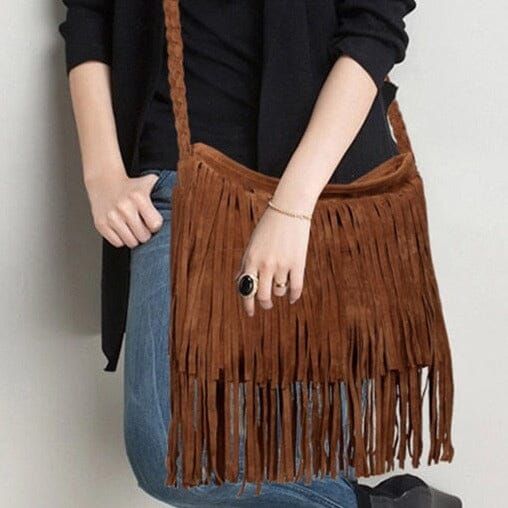 sac voyage femme style bohême frangé
