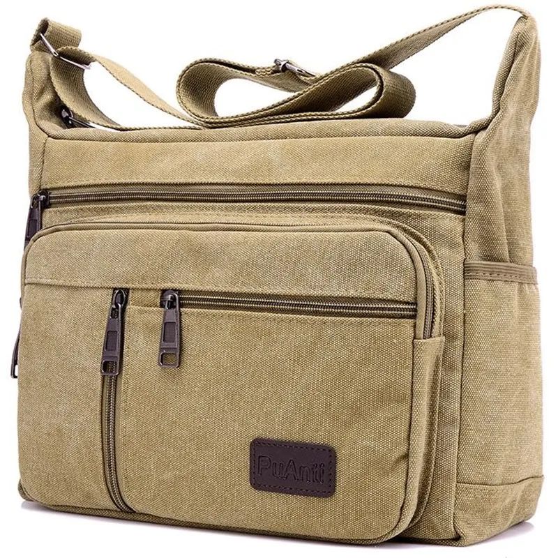 sacoche de voyage multi usage à bandoulière en toile pour homme