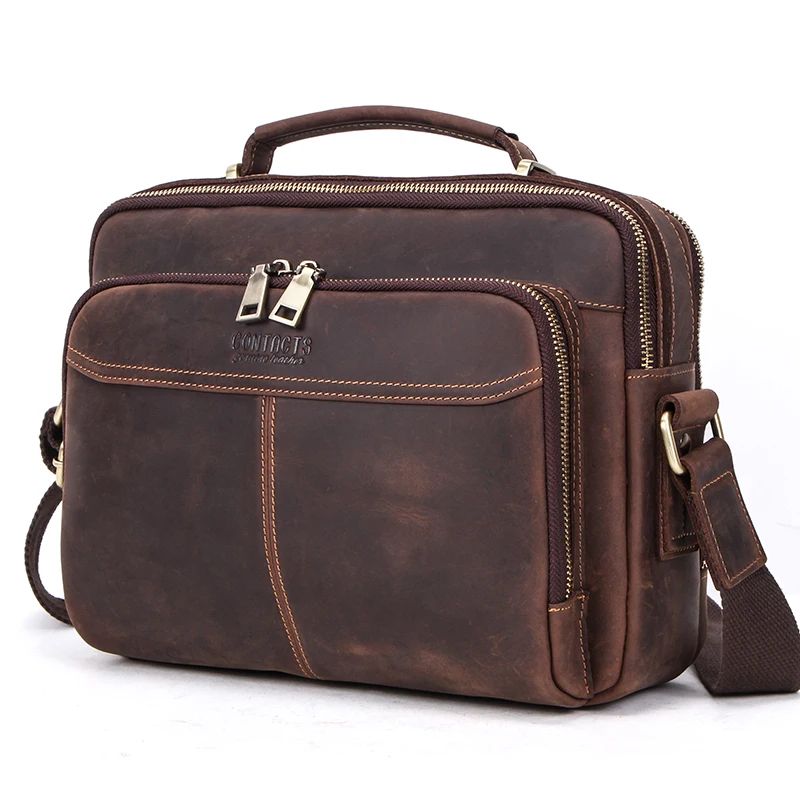 sacoche en cuir vintage à bandoulière