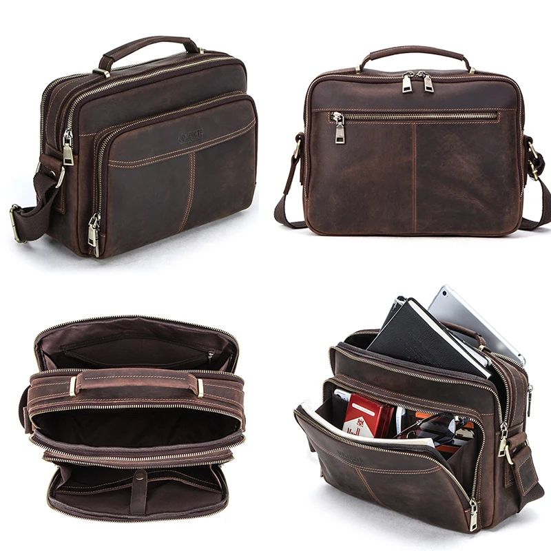 sacoche vintage en cuir pour ordinateur