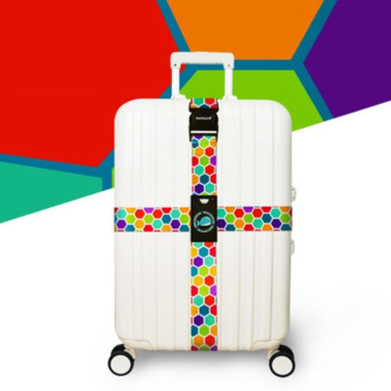 sangle de valise mosaïque colorée
