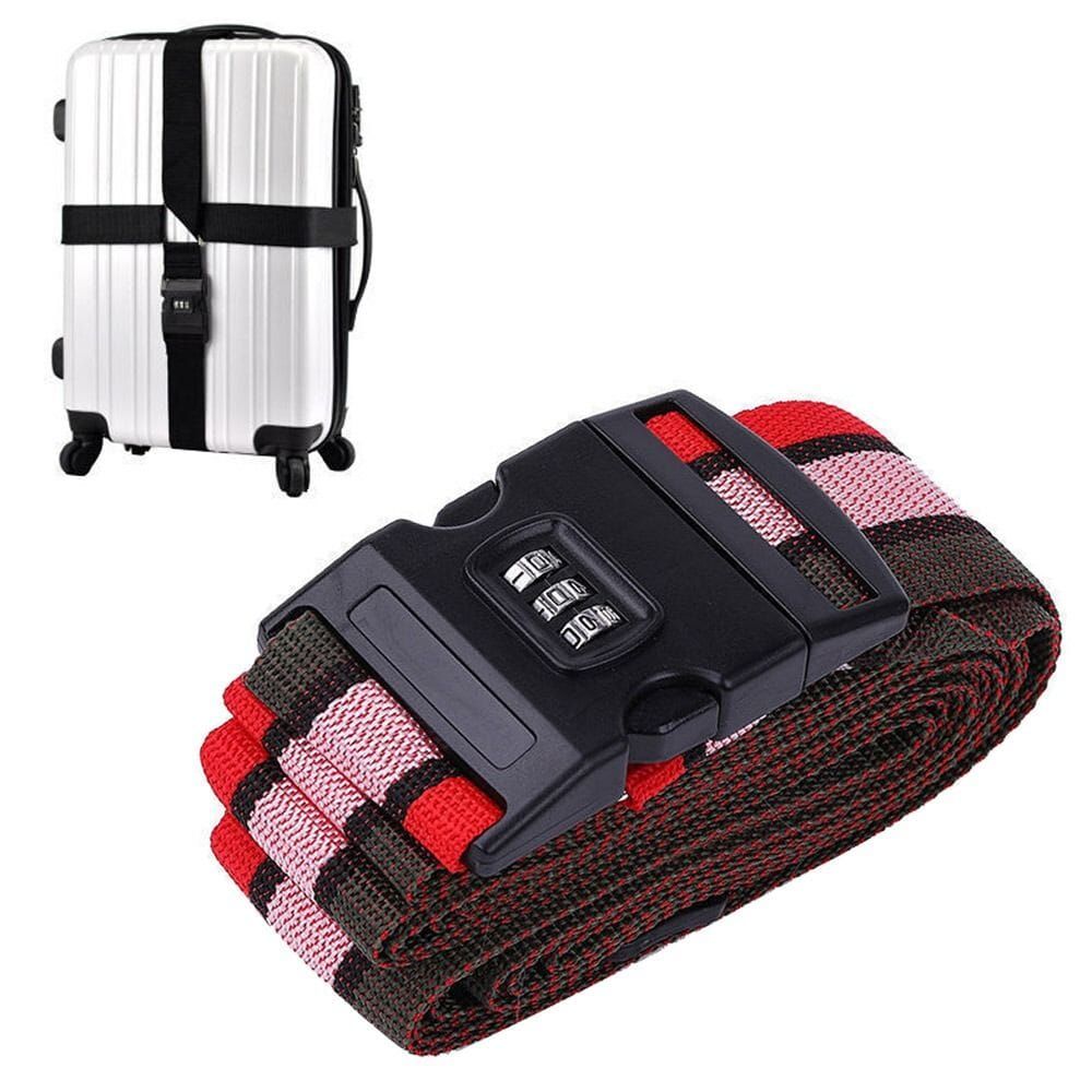 sangle pour valise avec code 3 chiffres tricolore en croix