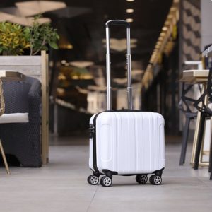valise à 4 roues en plastique avec poignée de traction