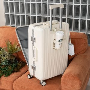 valise à roulettes en plastique et alliage d'aluminium
