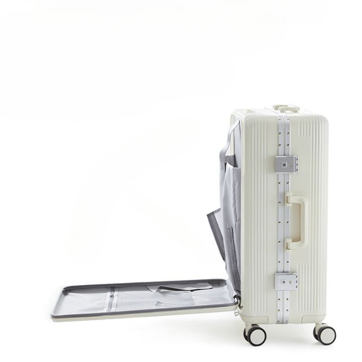 valise cabine à roulettes en plastique durable et alliage d'aluminium