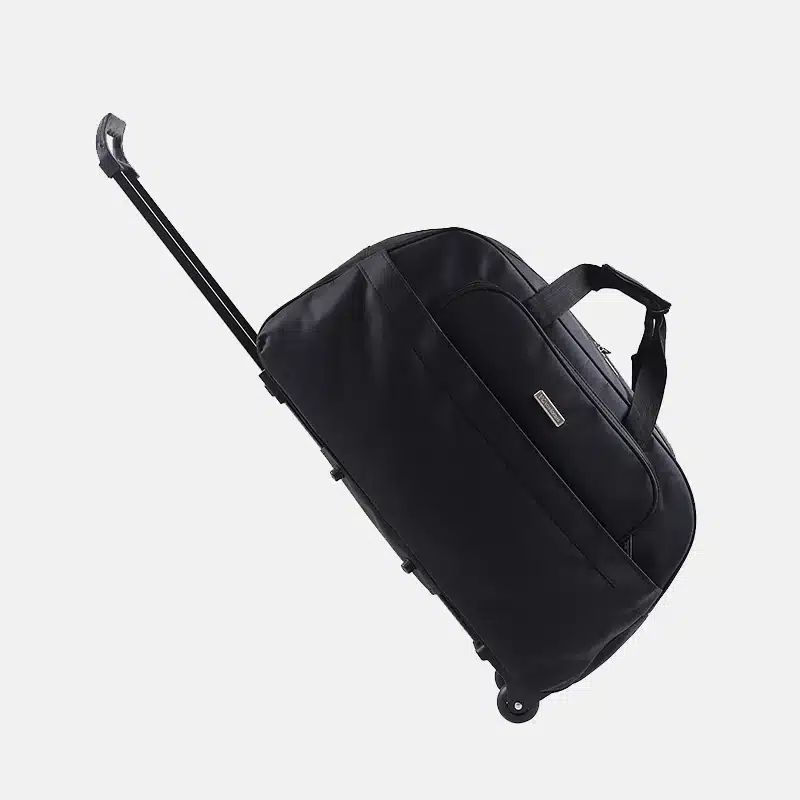 valise de voyage souple noire avec roulettes