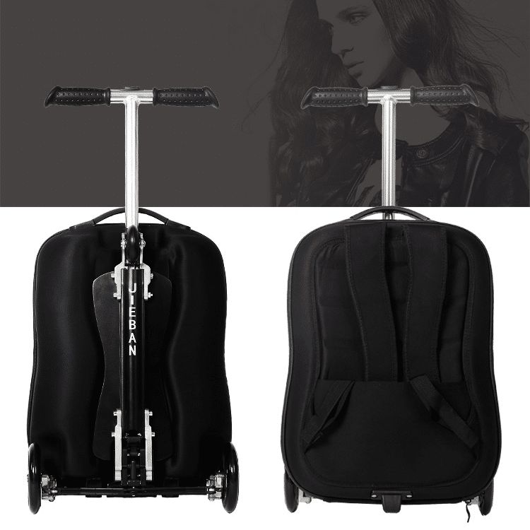 valise en plastique pour trottinette noire