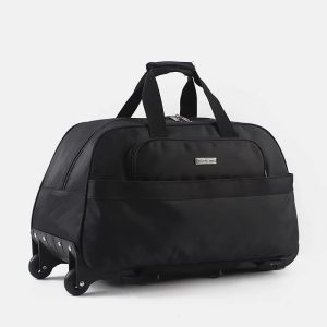 valise souple noire grande capacité avec roulettes