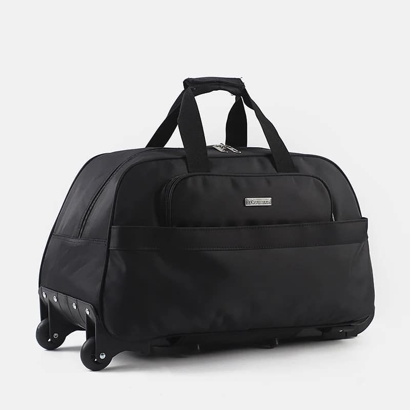 valise souple noire grande capacité avec roulettes