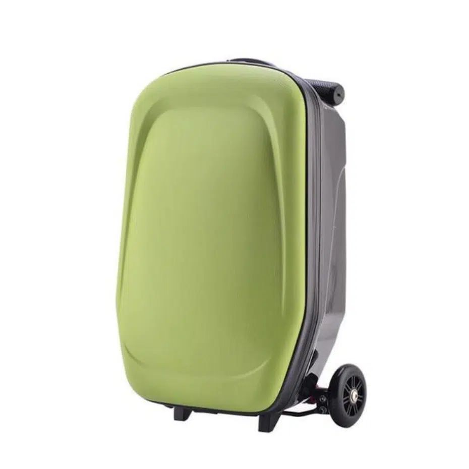valise verte avec frein pour trottinette