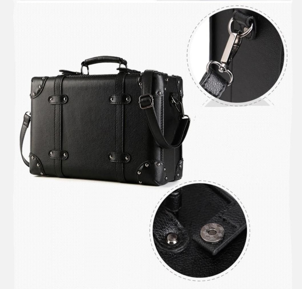 valise vintage noire type mallette